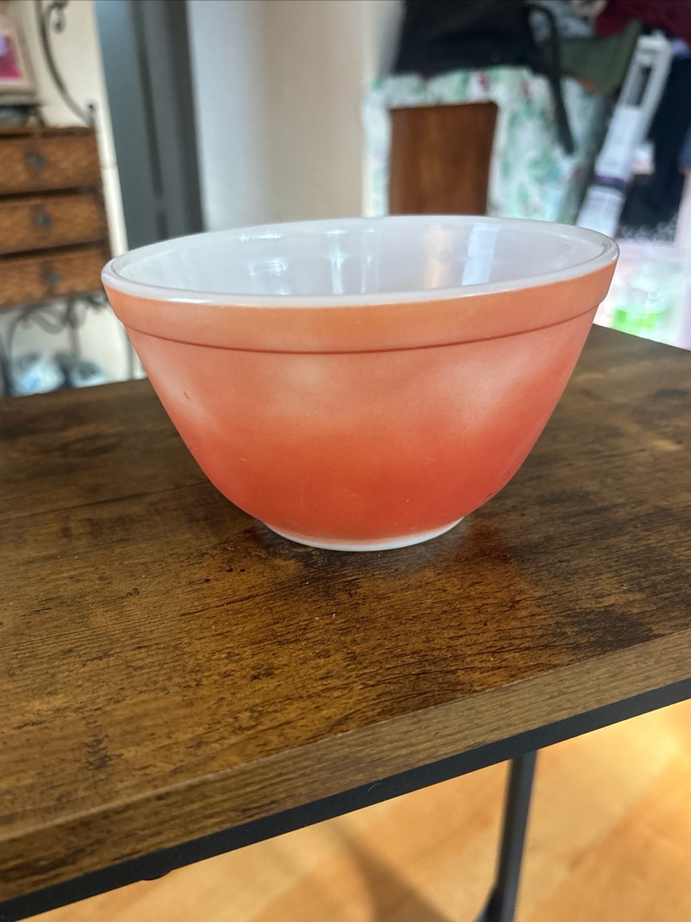 Vintage Pyrex Flameglo Burnt Orange Ombre Small 401 Mixing Bowl 1 1/2 Pt